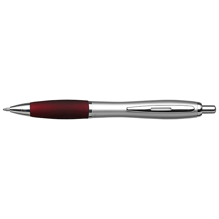 Silver Barrel Curved Design Black Ink Pen